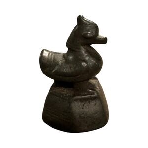 Antique Burmese Bronze Opium Weight‎ Mandarin Duck Hamsa Bird 19th Century